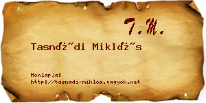 Tasnádi Miklós névjegykártya
